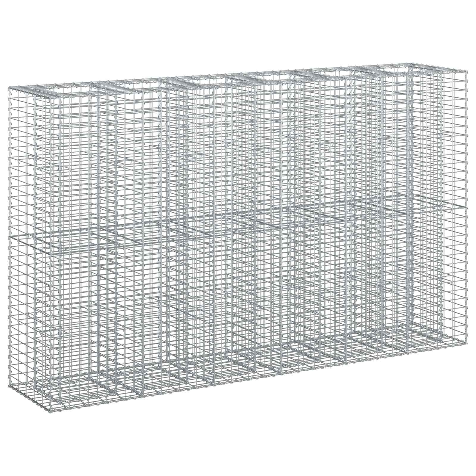 Gabion Verhoogd Bed 3 pcs Zilver 250 x 50 x 150 cm