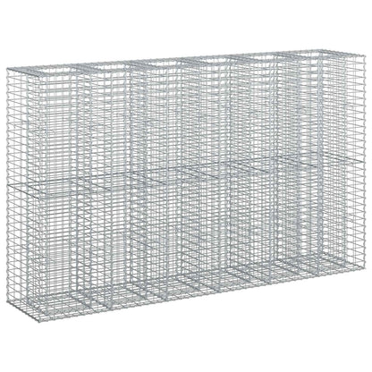 Gabion Verhoogd Bed 3 pcs Zilver 250 x 50 x 150 cm