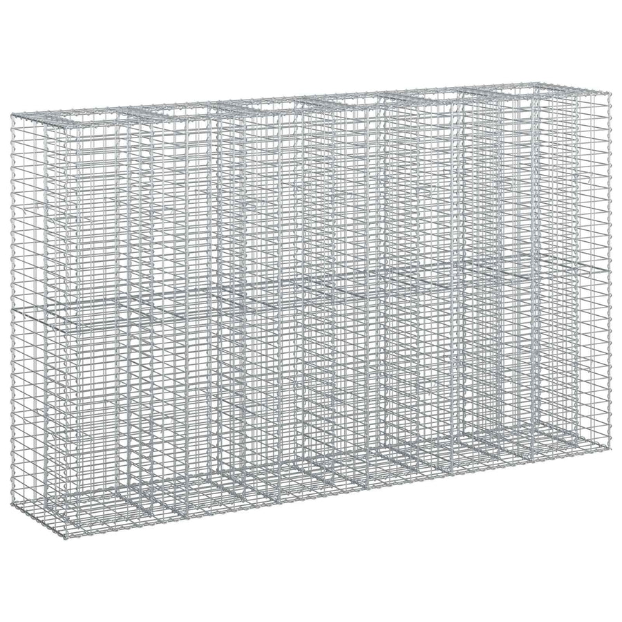 Gabion Verhoogd Bed 3 pcs Zilver 250 x 50 x 150 cm