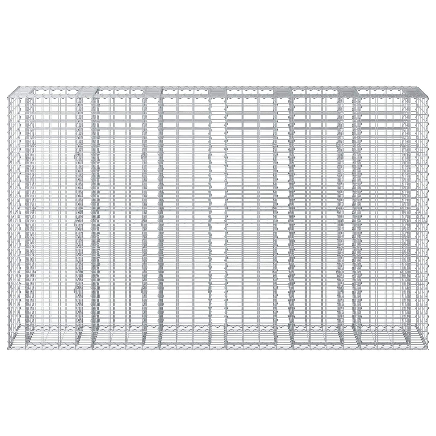 Gabion Verhoogd Bed 3 pcs Zilver 250 x 50 x 150 cm