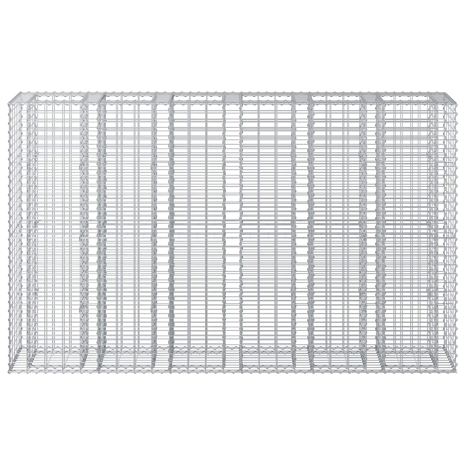 Gabion Verhoogd Bed 3 pcs Zilver 250 x 50 x 150 cm