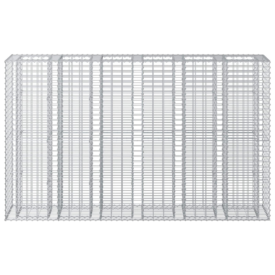 Gabion Verhoogd Bed 3 pcs Zilver 250 x 50 x 150 cm