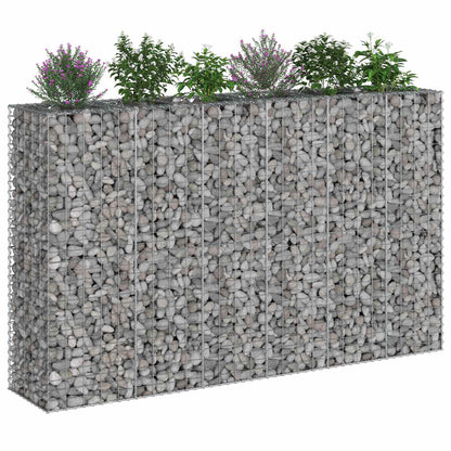 Gabion Verhoogd Bed 3 pcs Zilver 250 x 50 x 150 cm