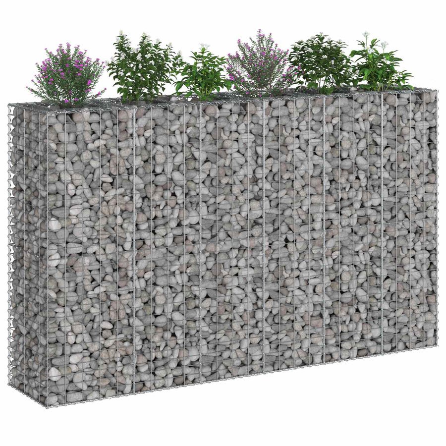 Gabion Verhoogd Bed 3 pcs Zilver 250 x 50 x 150 cm