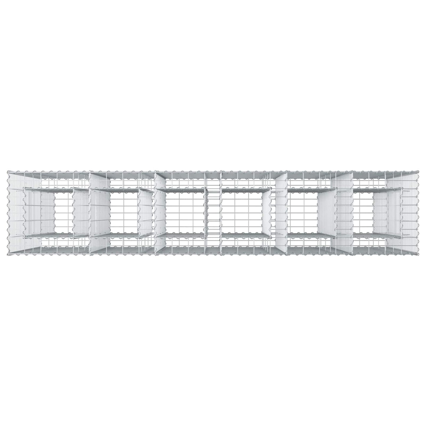Gabion Verhoogd Bed 3 pcs Zilver 250 x 50 x 150 cm