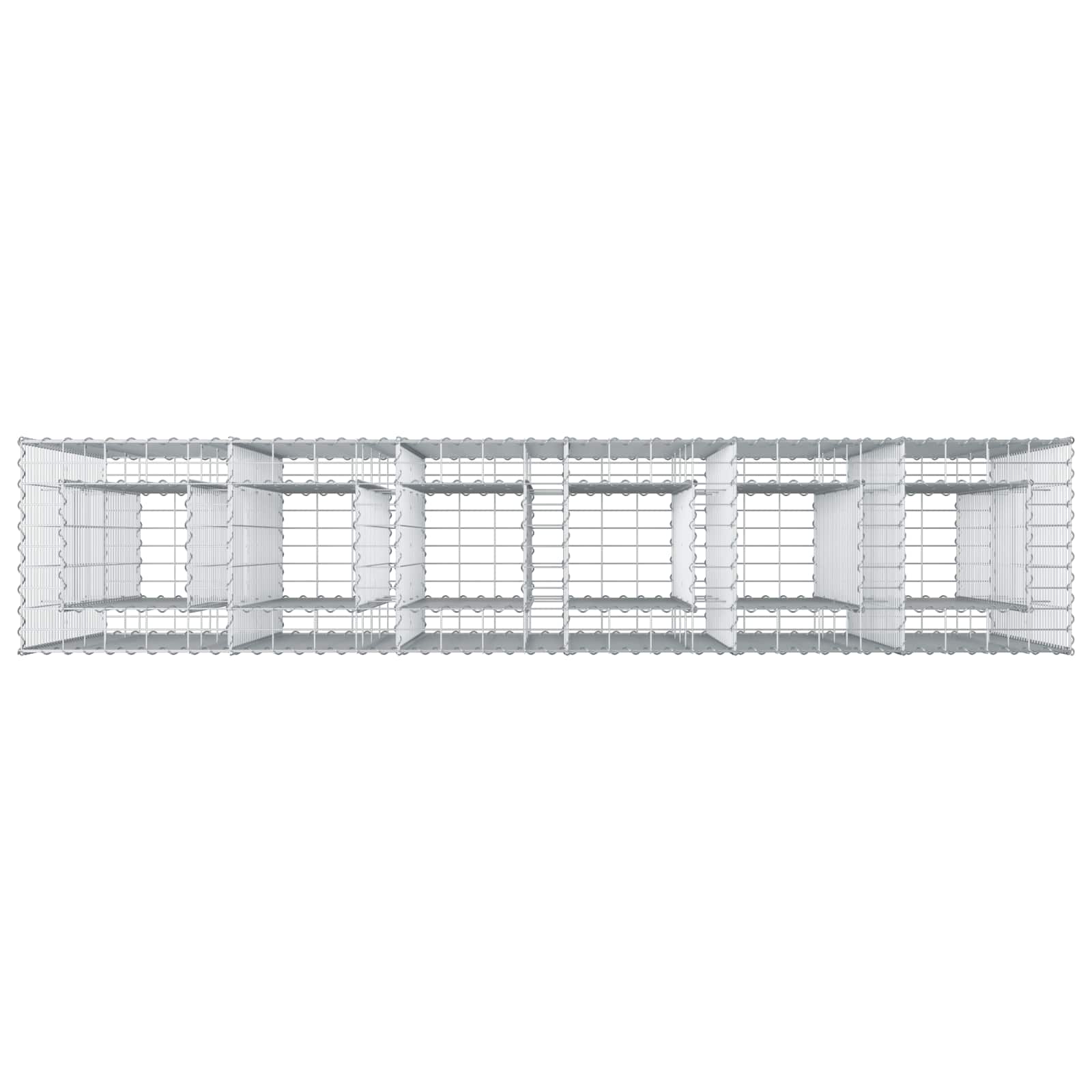 Gabion Verhoogd Bed 3 pcs Zilver 250 x 50 x 150 cm