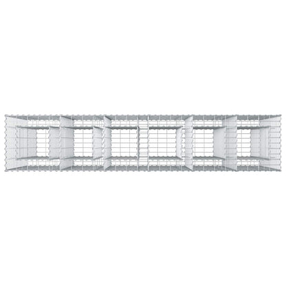 Gabion Verhoogd Bed 3 pcs Zilver 250 x 50 x 150 cm
