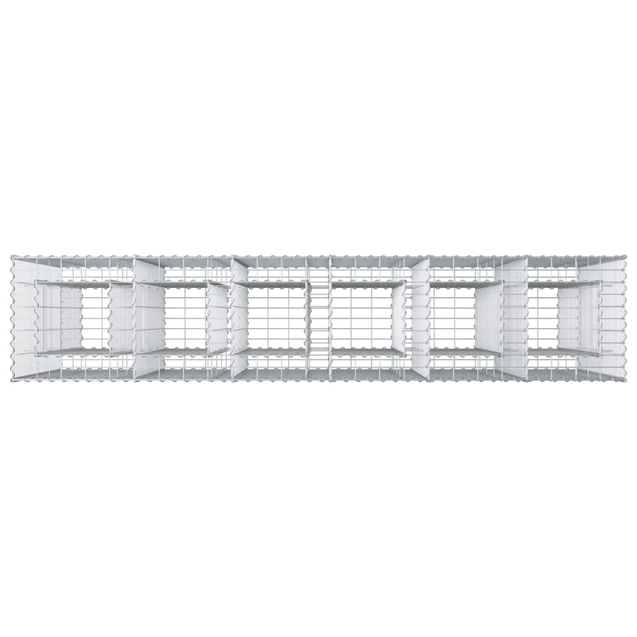 Gabion Verhoogd Bed 3 pcs Zilver 250 x 50 x 150 cm