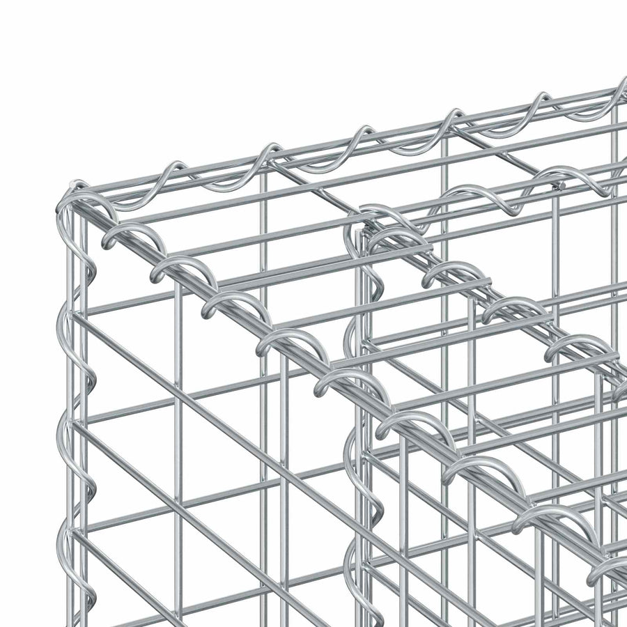 Gabion Verhoogd Bed 4 pcs Zilver 330 x 50 x 150 cm