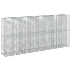Gabion verhoogd bed 330x50x150 cm zilver