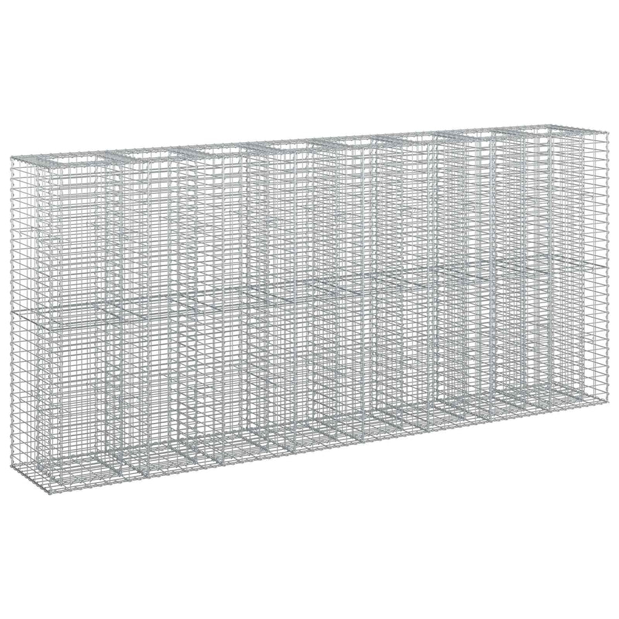 Gabion Verhoogd Bed 4 pcs Zilver 330 x 50 x 150 cm