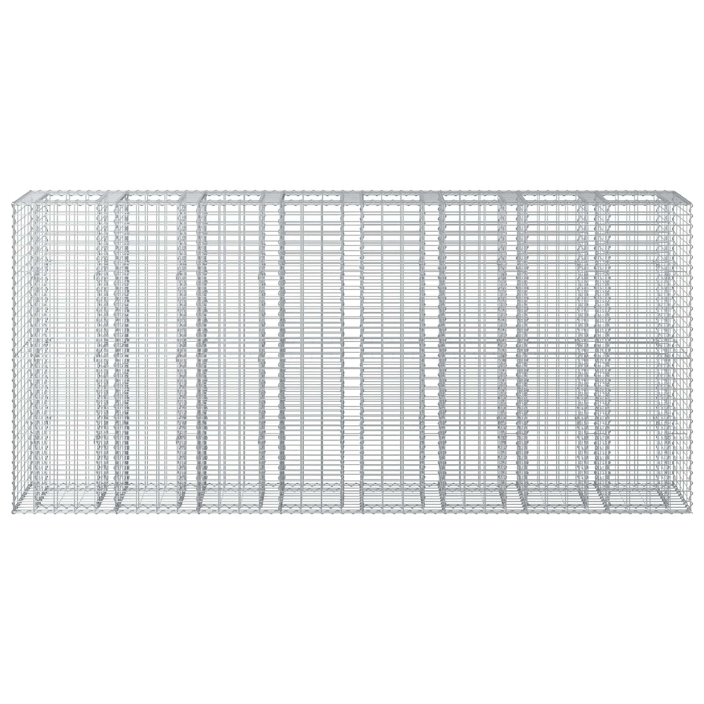 Gabion Verhoogd Bed 4 pcs Zilver 330 x 50 x 150 cm