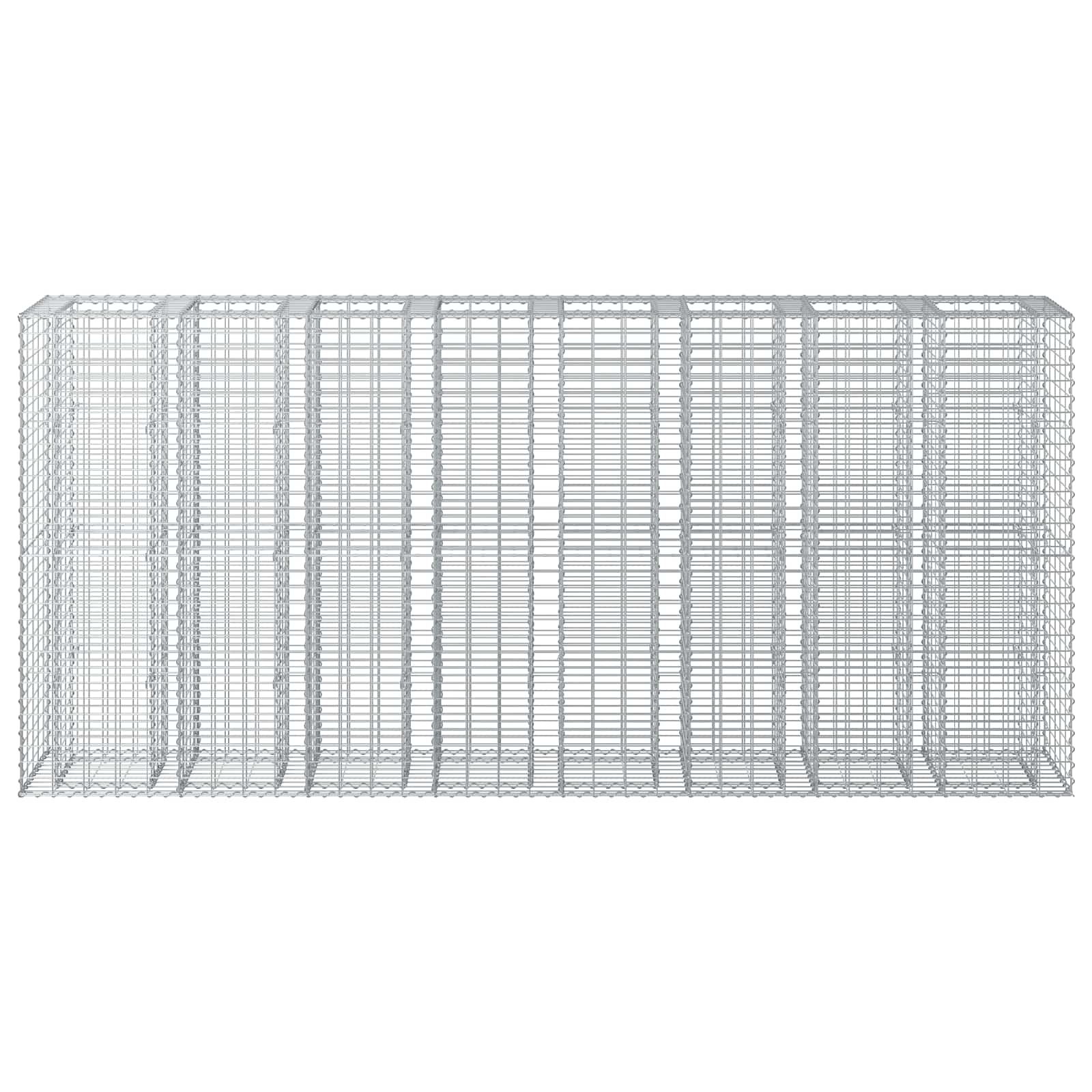 Gabion Verhoogd Bed 4 pcs Zilver 330 x 50 x 150 cm