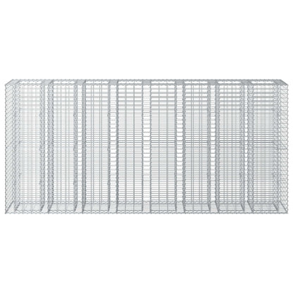 Gabion Verhoogd Bed 4 pcs Zilver 330 x 50 x 150 cm