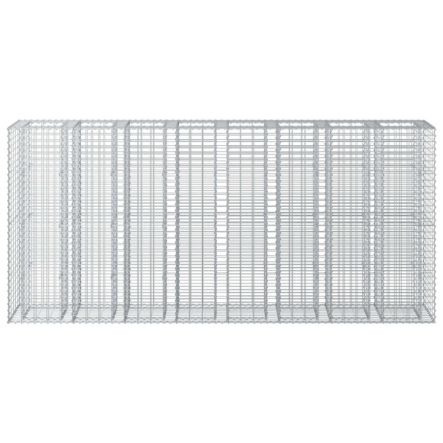 Gabion Verhoogd Bed 4 pcs Zilver 330 x 50 x 150 cm