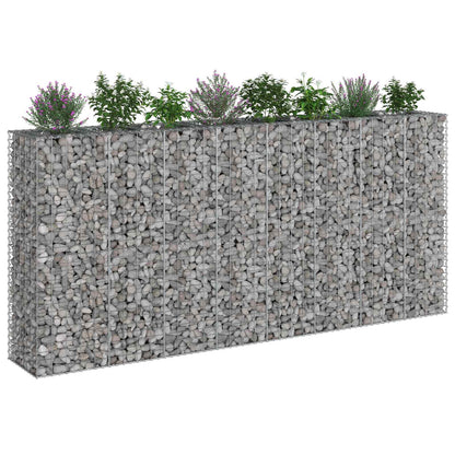 Gabion Verhoogd Bed 4 pcs Zilver 330 x 50 x 150 cm