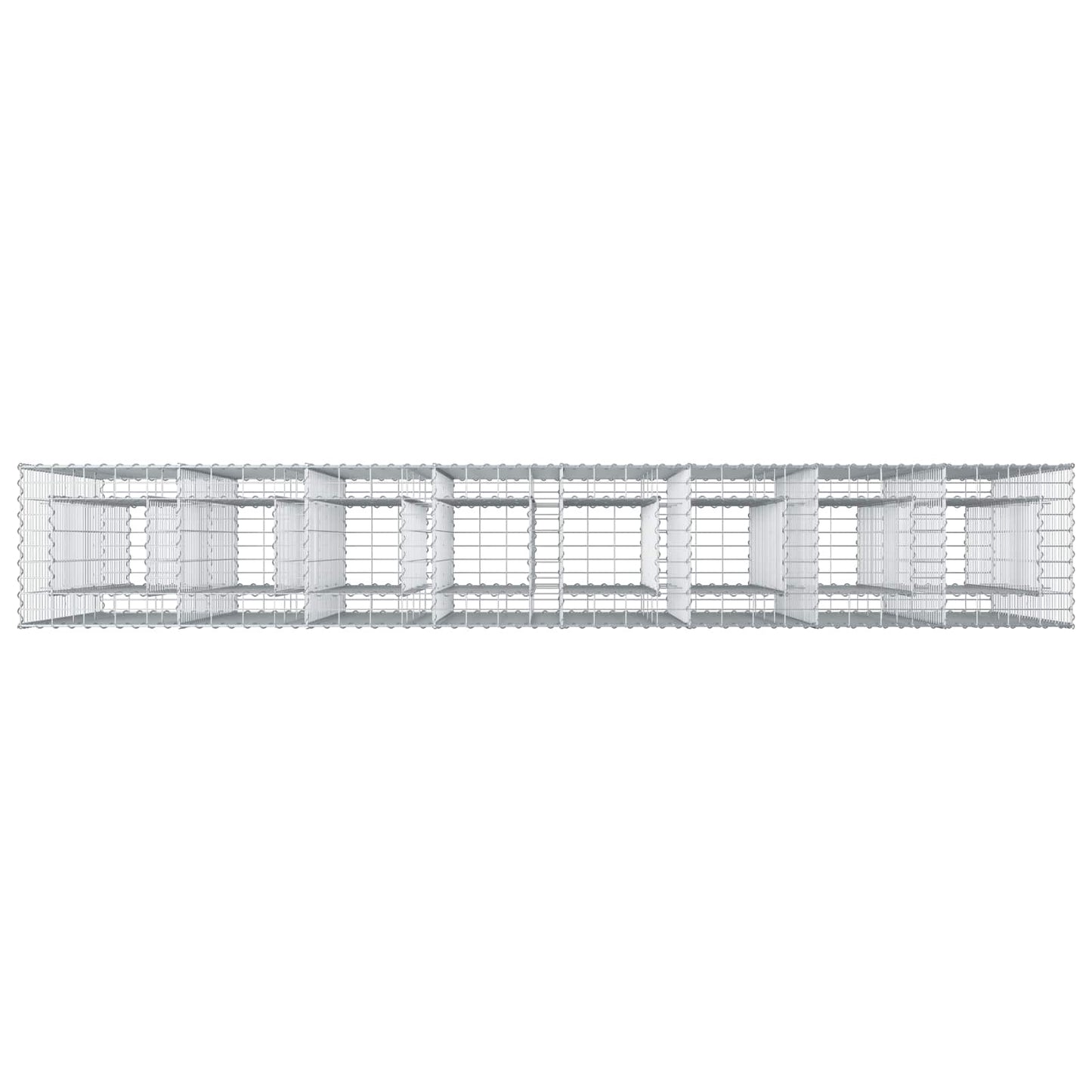 Gabion Verhoogd Bed 4 pcs Zilver 330 x 50 x 150 cm