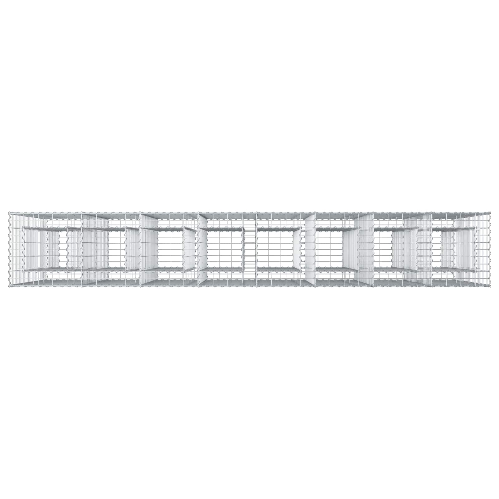 Gabion Verhoogd Bed 4 pcs Zilver 330 x 50 x 150 cm