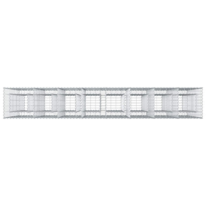 Gabion Verhoogd Bed 4 pcs Zilver 330 x 50 x 150 cm