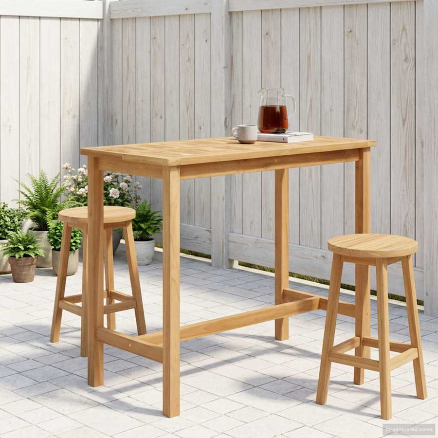 Bartafel Naturel 110 x 60 x 105 cm Massief Teakhout