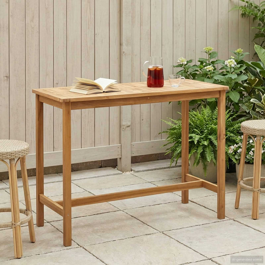 Bartafel Naturel 150 x 75 x 105 cm Massief Teakhout
