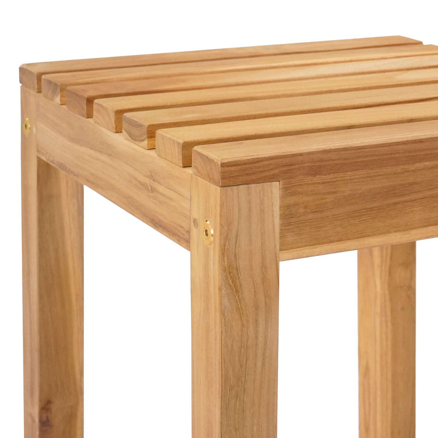 Barkruk 2 pcs Bruin Massief Teakhout
