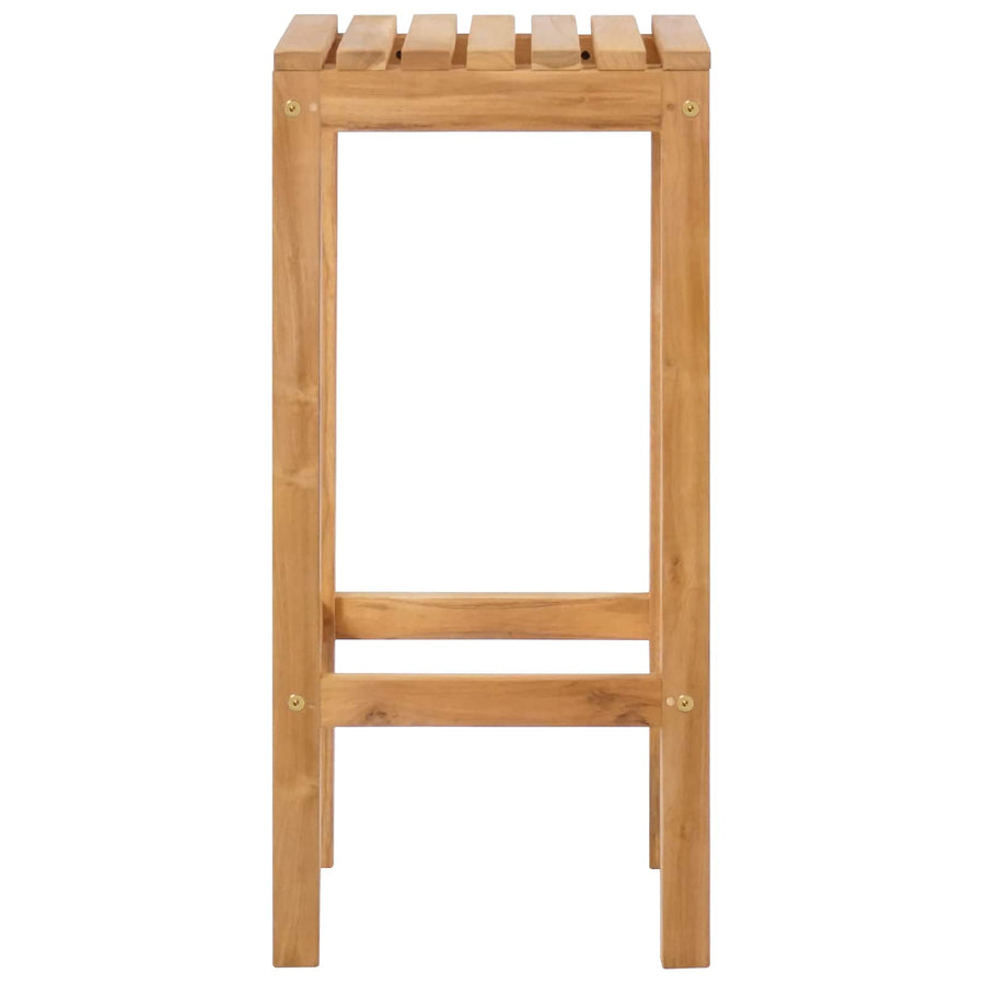 Barkruk 2 pcs Bruin Massief Teakhout