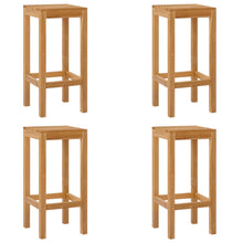 Barkruk 4 pcs Bruin Massief Teakhout