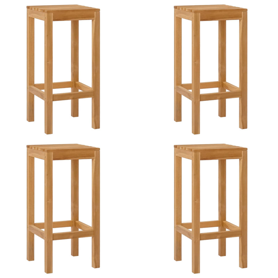Barkruk 4 pcs Bruin Massief Teakhout
