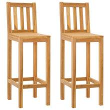 Barkruk 2 pcs Onbehandeld 35 x 45 x 110 cm Massief Teakhout