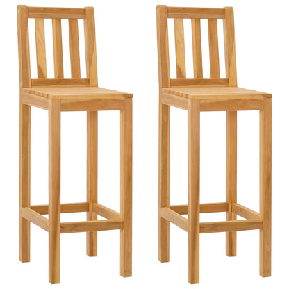 Barkruk 2 pcs Onbehandeld 35 x 45 x 110 cm Massief Teakhout