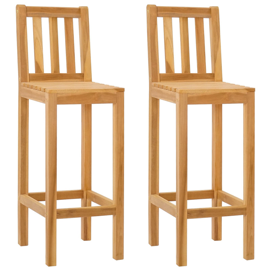 Barkruk 2 pcs Onbehandeld 35 x 45 x 110 cm Massief Teakhout