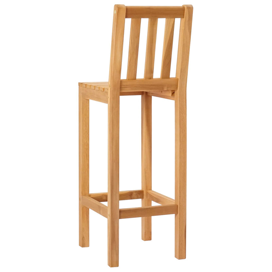 Barkruk 2 pcs Onbehandeld 35 x 45 x 110 cm Massief Teakhout