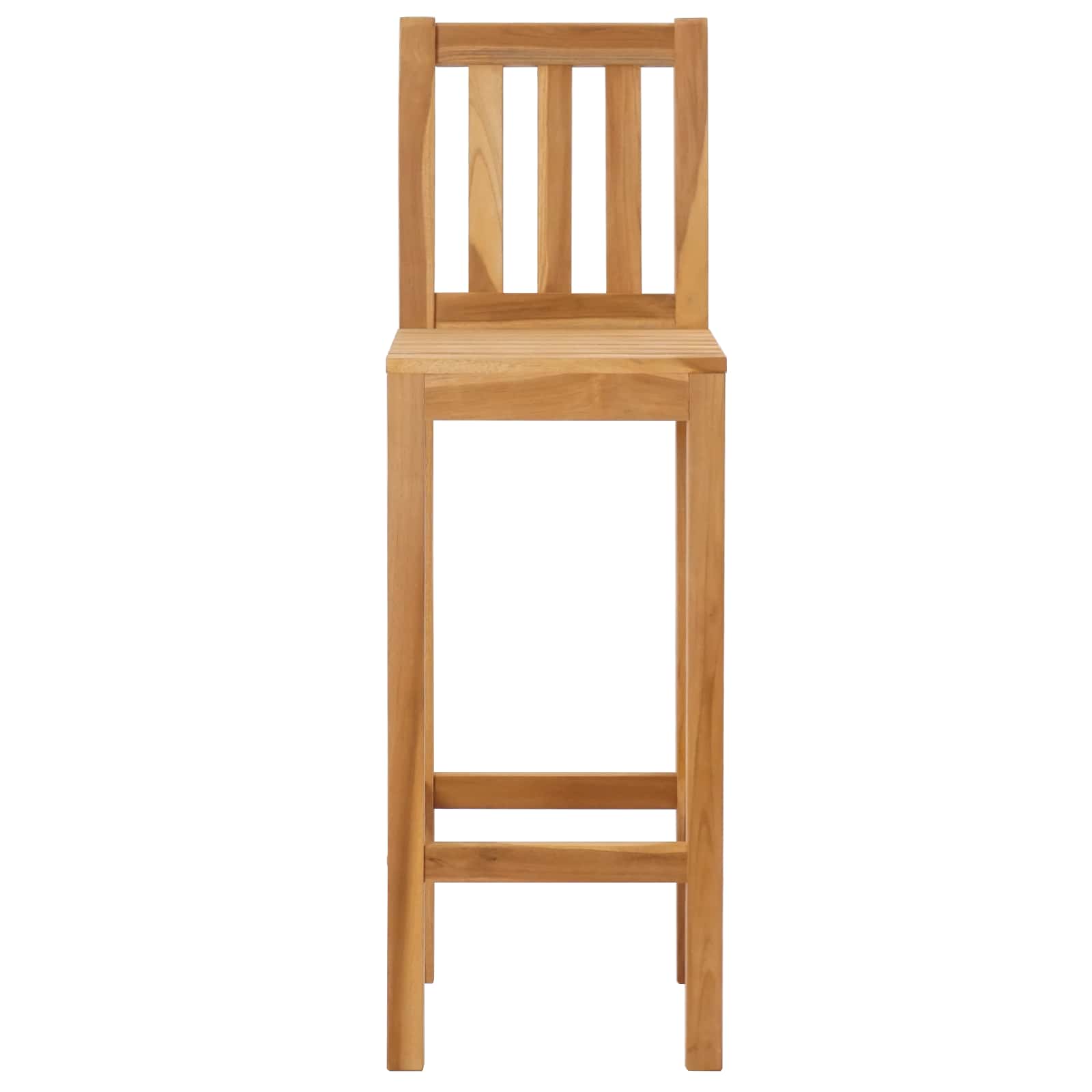 Barkruk 2 pcs Onbehandeld 35 x 45 x 110 cm Massief Teakhout