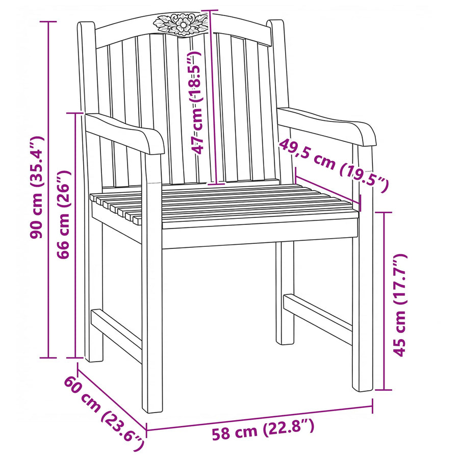 Stoelen met rozenmotief 2 stuks Naturel 58 x 60 x 90 cm
