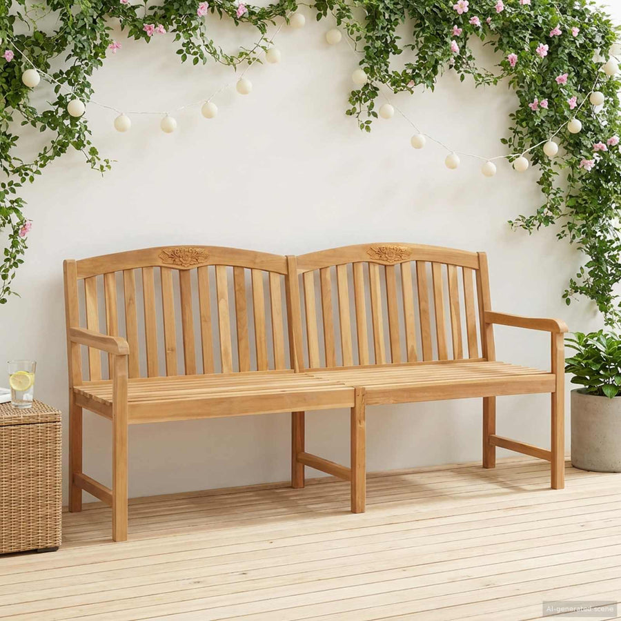 Handgemaakte Rozenbank Naturel 150 x 60 x 90 cm
