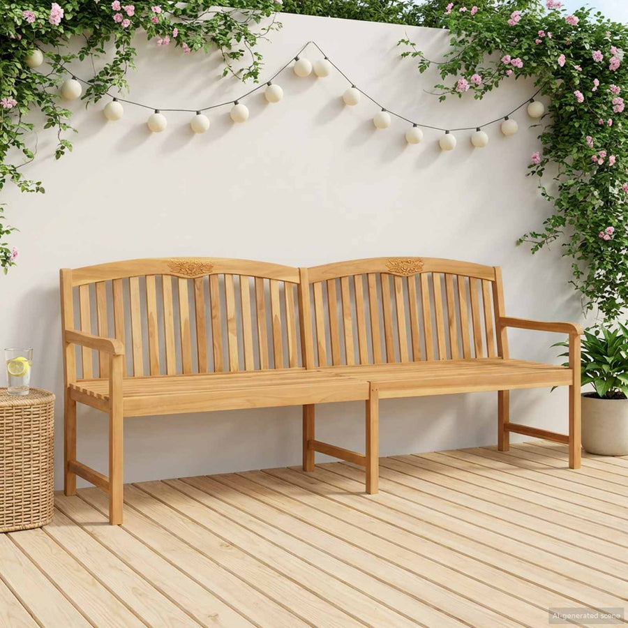 Handgemaakte Rozenbank Naturel 228 x 60 x 90 cm