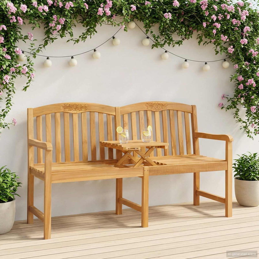 Handgemaakte Rozenbank Naturel 150,5 x 60 x 95 cm