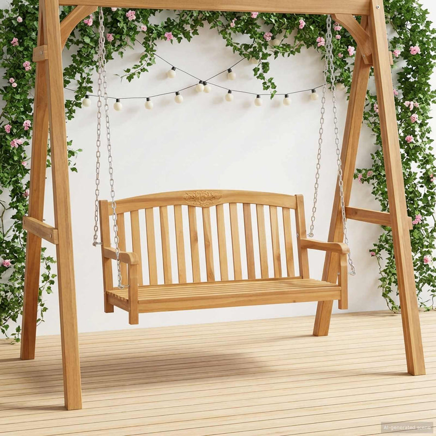 Schommelbank Naturel 114 x 61 x 61,5 cm Massief Teakhout