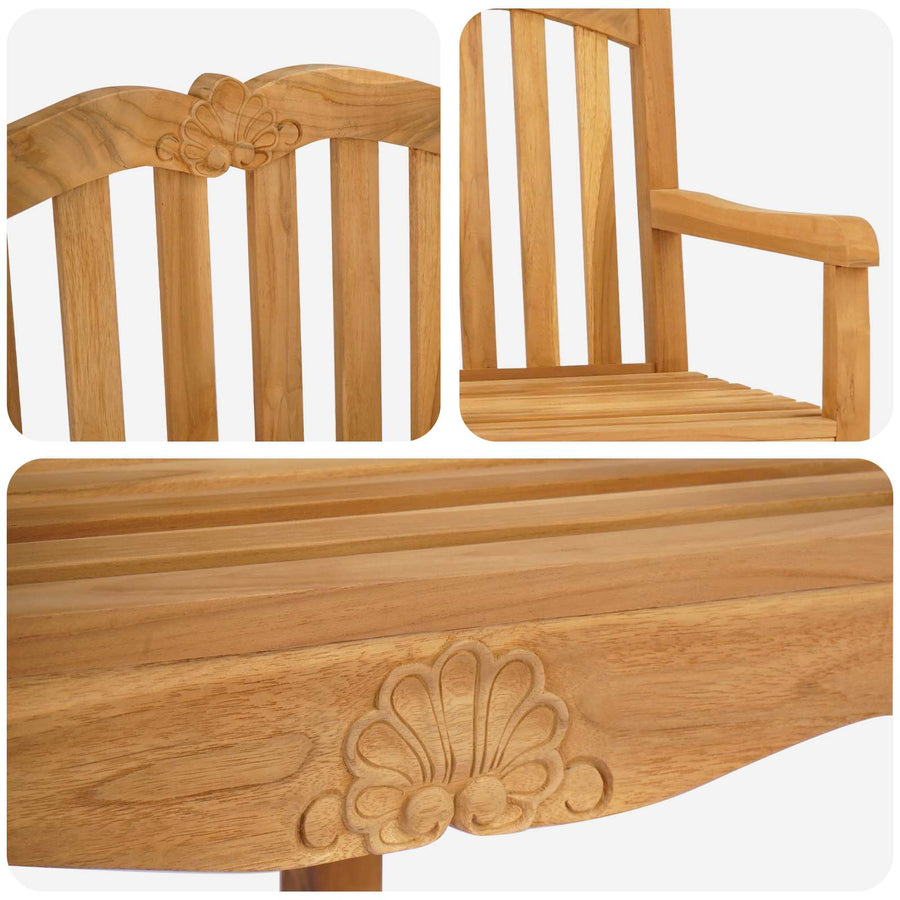 Tuinstoel 2 pcs Naturel 58 x 60 x 93 cm Massief Teakhout