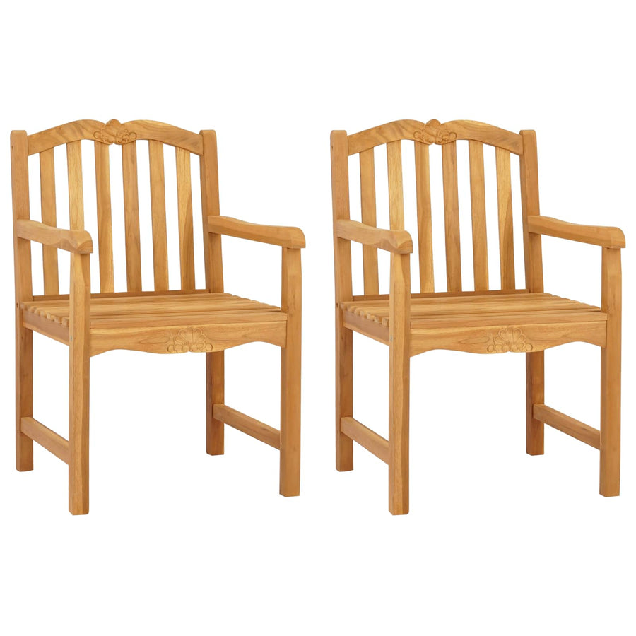 Tuinstoel 2 pcs Naturel 58 x 60 x 93 cm Massief Teakhout
