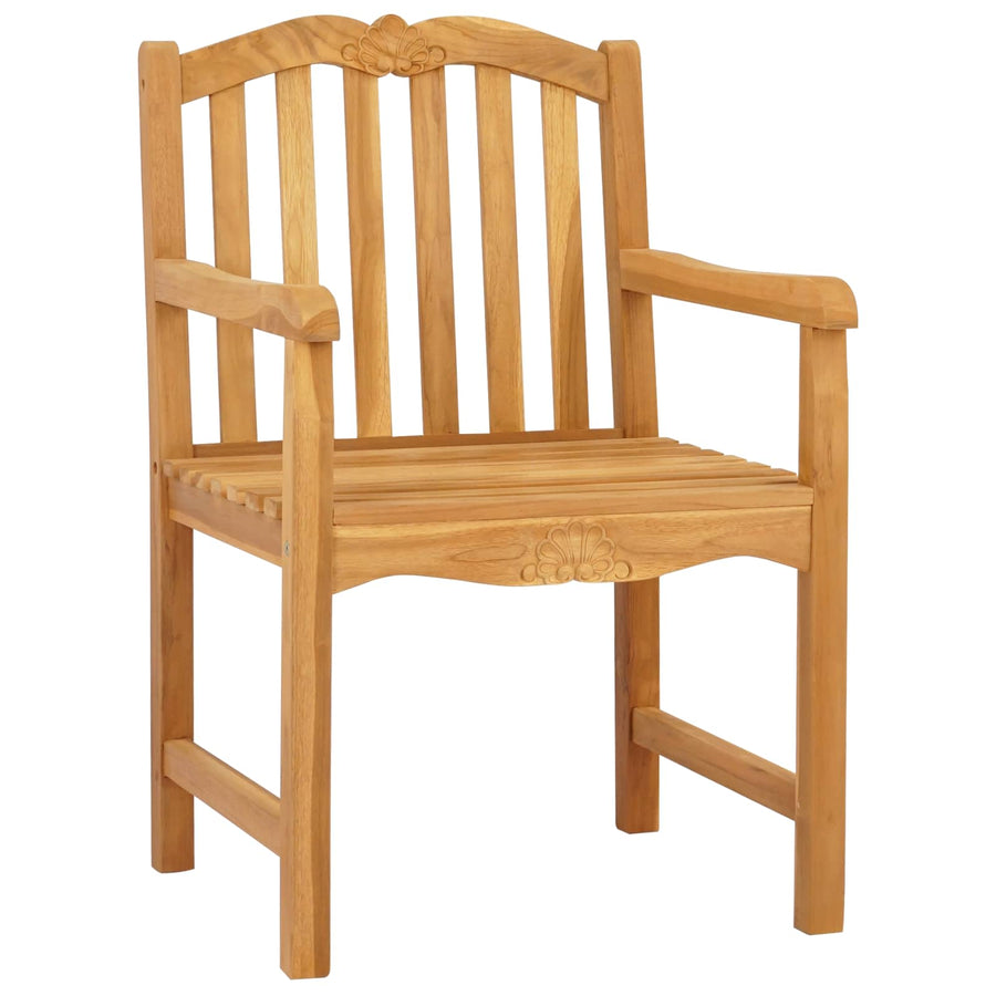 Tuinstoel 2 pcs Naturel 58 x 60 x 93 cm Massief Teakhout