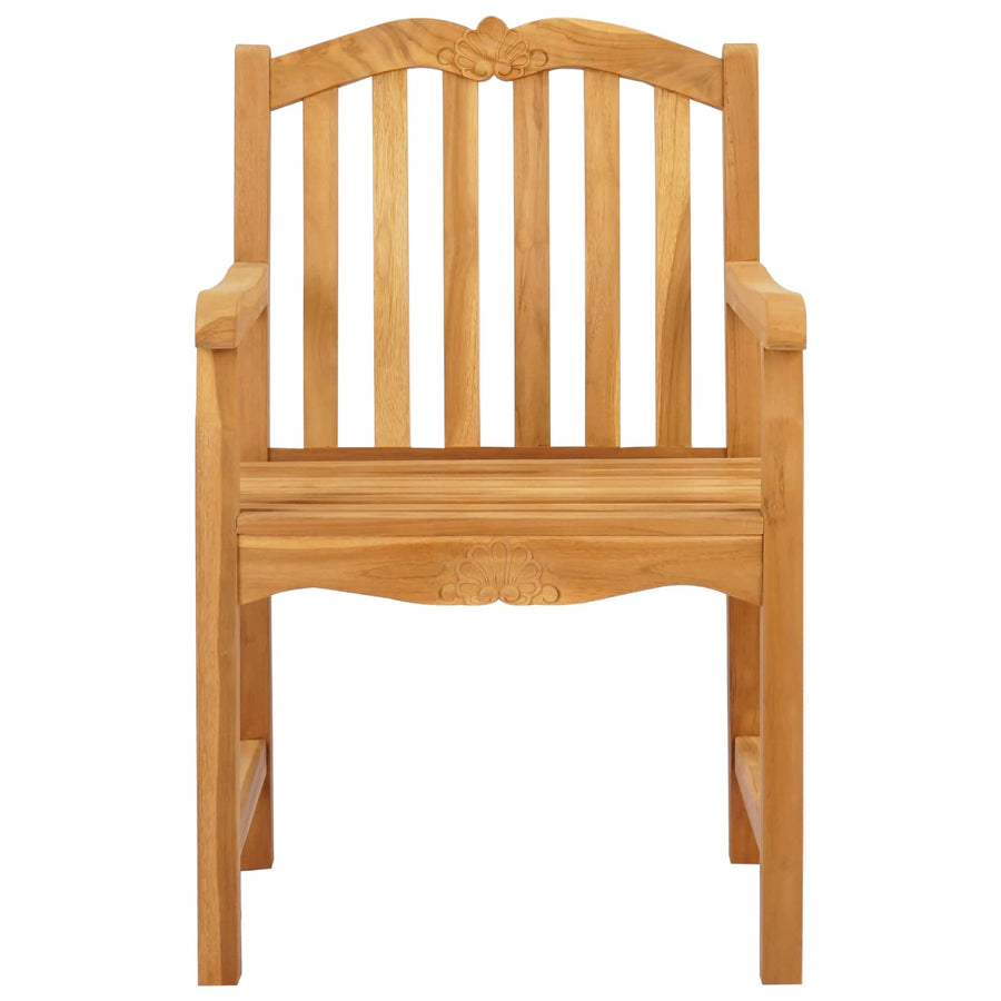 Tuinstoel 2 pcs Naturel 58 x 60 x 93 cm Massief Teakhout