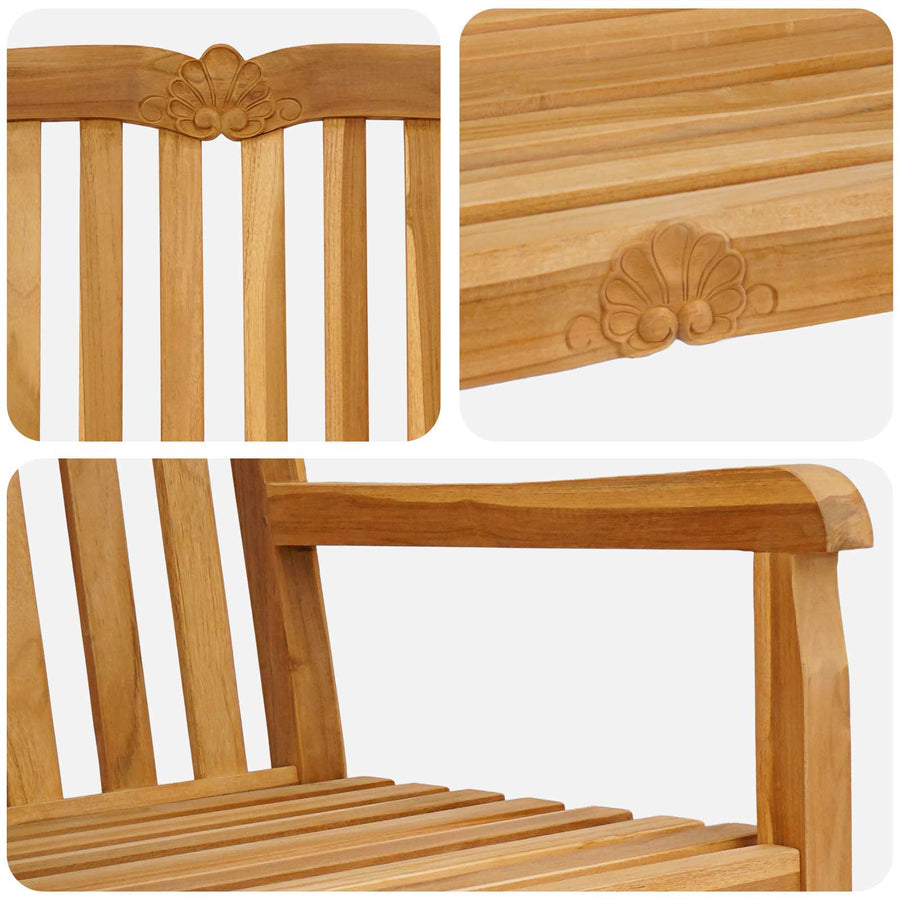 Handgemaakte Rozenbank Naturel 150 x 60,5 x 95 cm