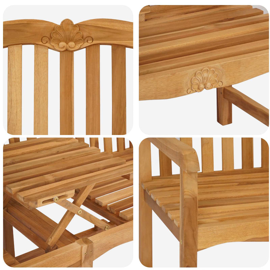 Handgemaakte Rozenbank Naturel 155 x 60 x 94 cm