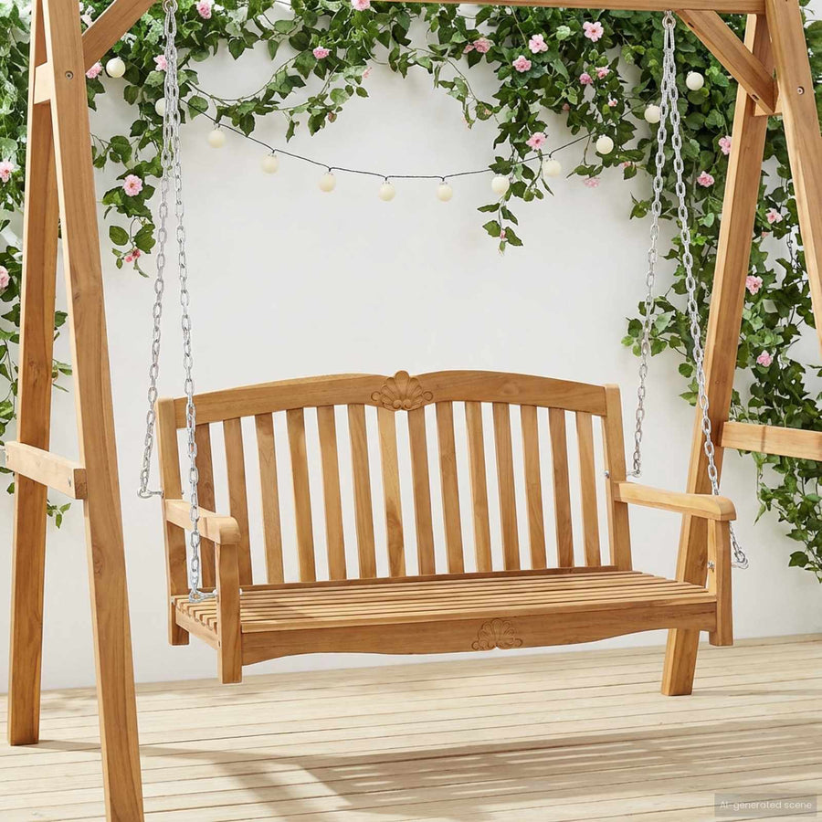 Schommelbank Naturel 114 x 60 x 60,5 cm Massief Teakhout