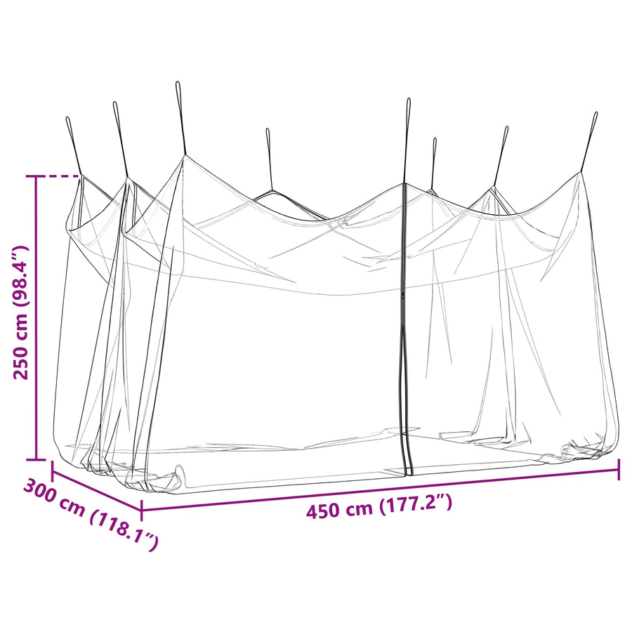 Tuin Muggen Net 156 Gaas Zwart 3 x 4,5 x 2,5 m Polyester