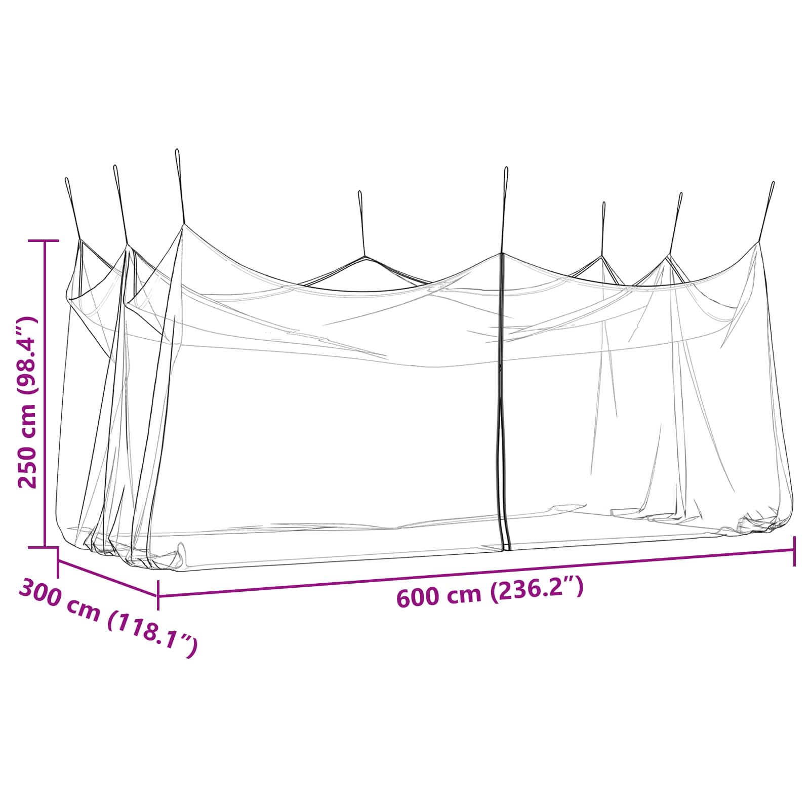 Tuin Muggen Net 156 Gaas Wit 3 x 6 x 2,5 m Polyester