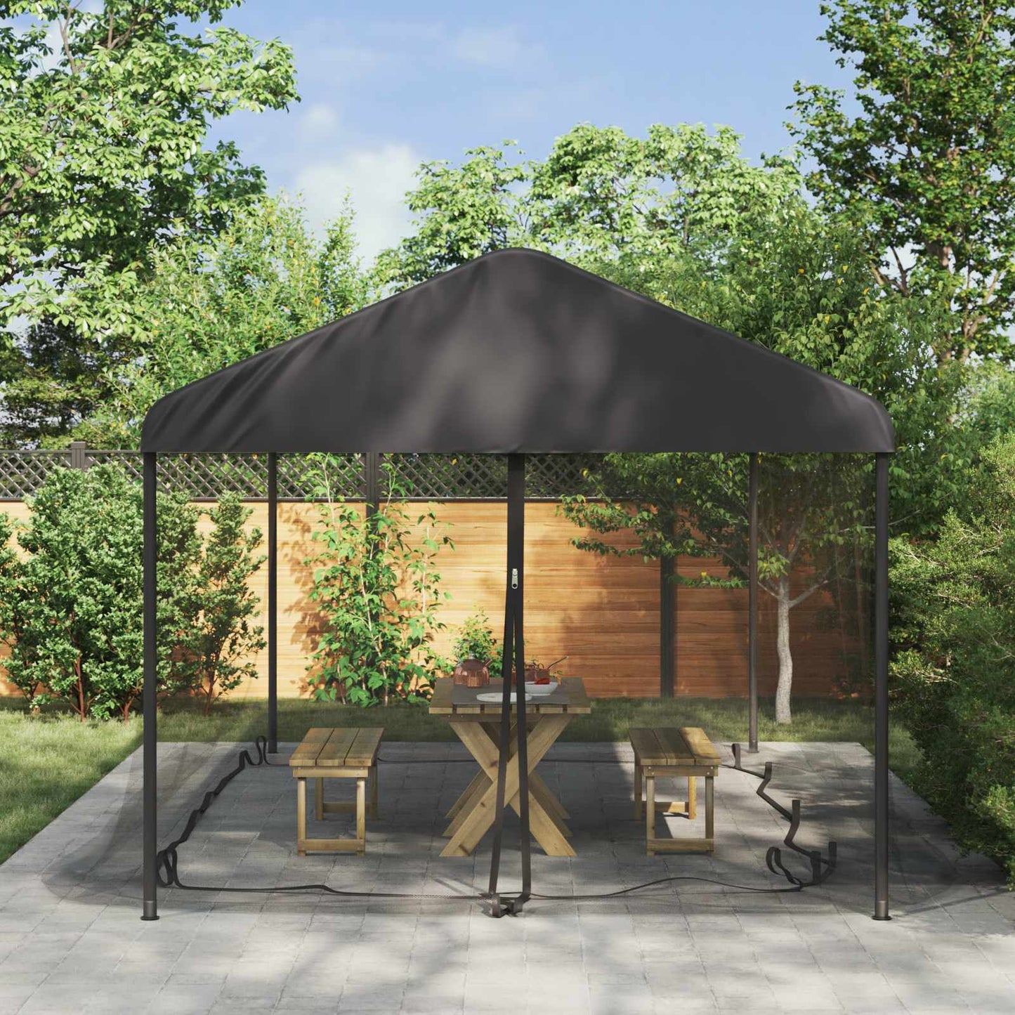 Muggennet voor Gazebo 220 Gaas 220 gaas Zwart 6 x 3 x 2 m