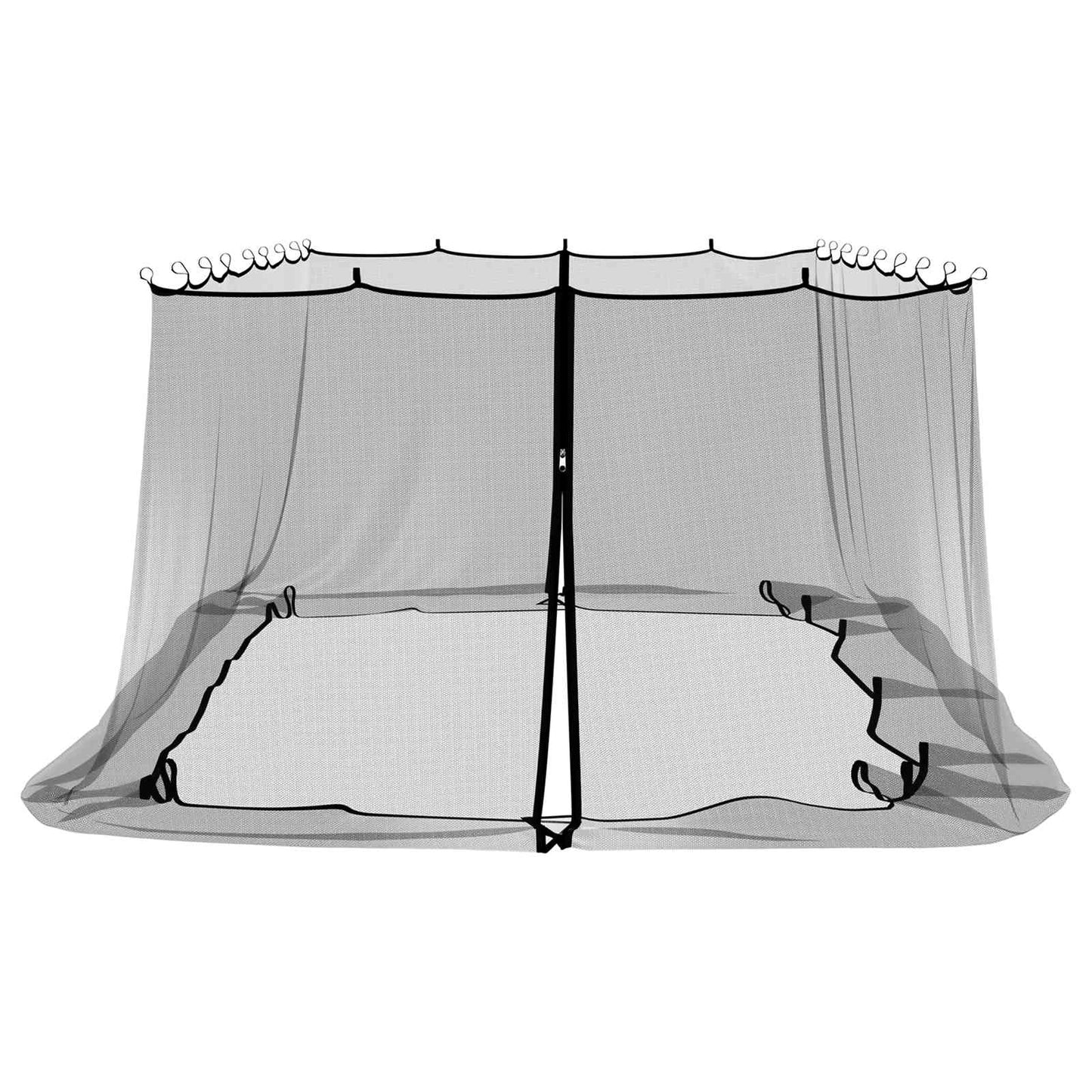 Muggennet voor Gazebo 220 Gaas 220 gaas Zwart 6 x 3 x 2 m